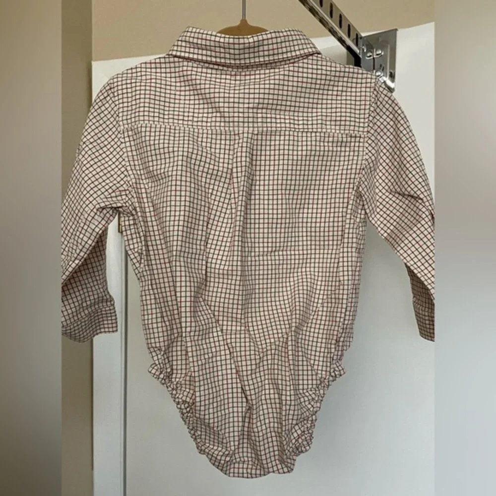 Janie and Jack Layette Button Down Plaid Onesie 12-18M